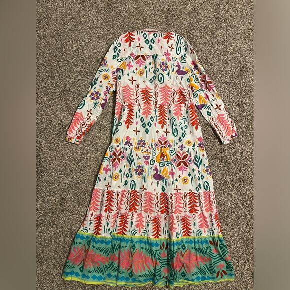 Zara Multicolor Otomi Floral Print Oversized Shirt Dress - Picture 5 of 9